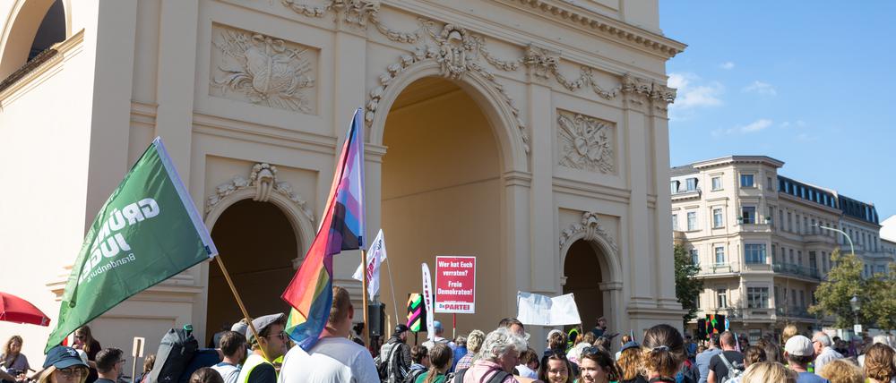 Klimademo Fridays for Future am Brandenburger Tor in Potsdam.