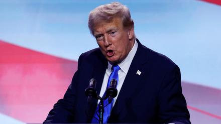 Der ehemalige US-Präsident Trump bei einer Rede in Washington.