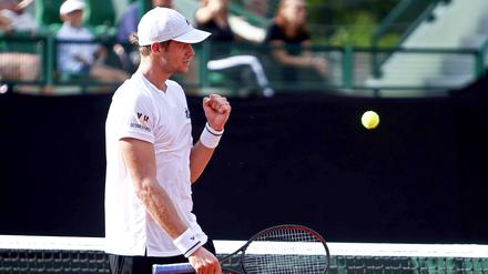 Yannick Hanfmann gewann am Samstag sein Einzel gegen den bosnischen Topspieler Damir Dzumhur klar.