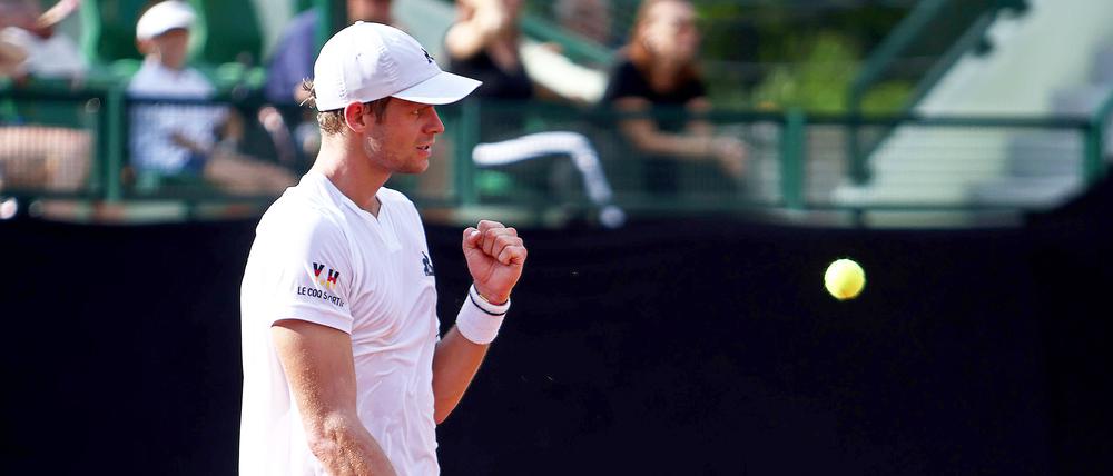 Yannick Hanfmann gewann am Samstag sein Einzel gegen den bosnischen Topspieler Damir Dzumhur klar.