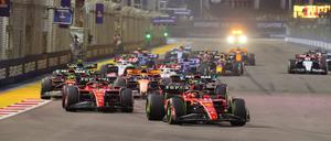 Ungewohntes Bild. Red Bull ist einmal nicht vorn und das sollte in Singapur auch so bleiben.