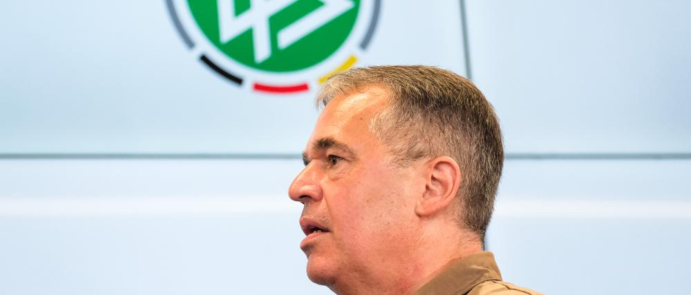 Andreas Rettig (Geschaeftsfuehrer Sport, Deutscher Fußball-Bund),
GER, Pressekonferenz Deutscher Fussball-Bund (DFB), DFB Campus, 18.09.2023,
Foto: Eibner-Pressefoto/Florian Wiegand