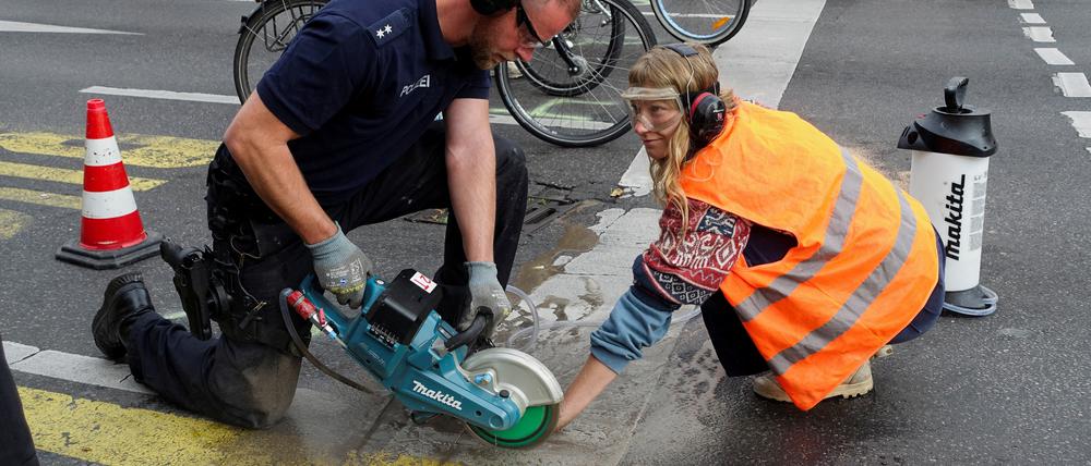 Eine Blockade der letzten Generation.