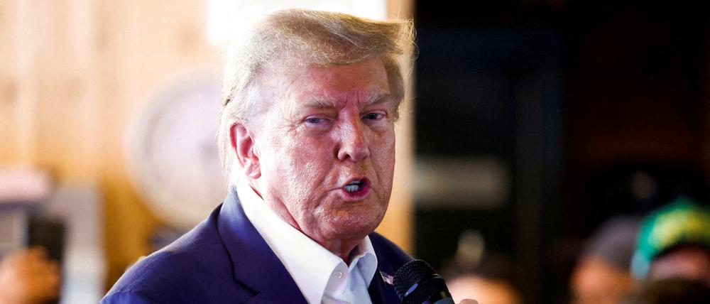 Donald Trump bei einem Wahlkampftermin in Iowa am 12. August 2023.