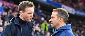 Nachfolge, die zweite. Schon beim FC Bayern München hat Julian Nagelsmann (links) Hansi Flick abgelöst.