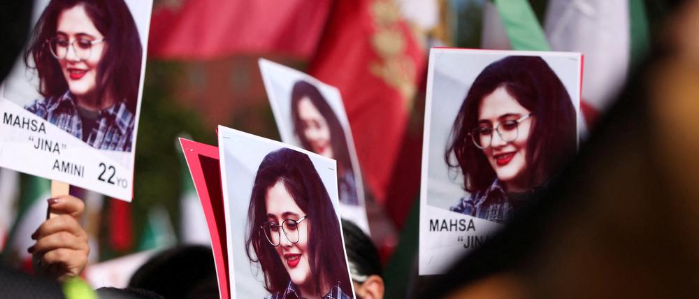 Protest ein Jahr nach dem Tod von Mahsa Amiri im Iran, 2023 in Washington.