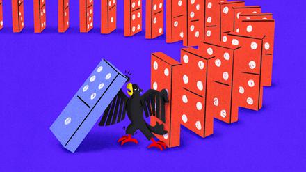 Wirtschaftsdomino (Illustration)
