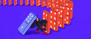 Wirtschaftsdomino (Illustration)