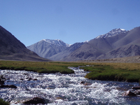 Ein Gebirgsfluss in Tadschikistan.