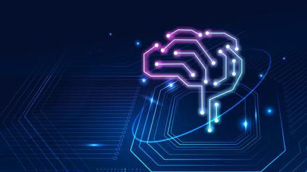 AI technology brain background digital transformation concept