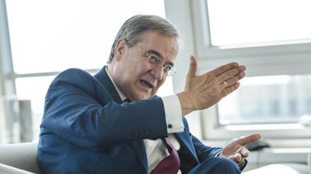 10.09.2021, Berlin, Konrad-Adenauer-Haus. Interview mit CDU Kanzlerkandidat Armin Laschet. Das Gespraech fuehrten Georg Ismar und Robert Birnbaum.