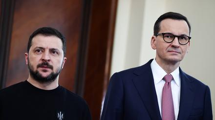 Der ukrainische Präsident Wolodymyr Selenskyj und der polnische Premierminister Mateusz Morawiecki. 