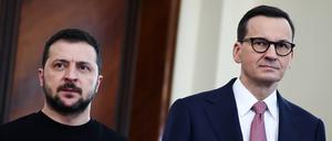 Der ukrainische Präsident Wolodymyr Selenskyj und der polnische Premierminister Mateusz Morawiecki. 