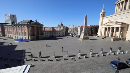Schattenfrei und ohne Grün: der Alte Markt in Potsdam.