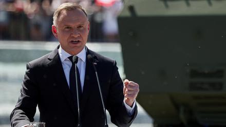 Duda während einer Ansprache.