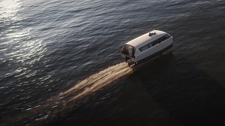 Das „fliegende“ Elektroschiff Candela P-12 wird 2024 in Stockholm als Fähre getestet.