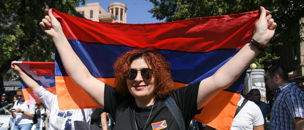Proteste in Eriwan am 22. September 2023.