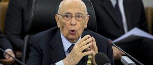 Giorgio Napolitano hält eine Rede während einer Sitzung des neuen Obersten Rats. 
