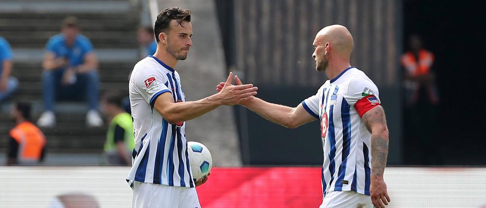 Von hinten nach vorne: Toni Leistner (r.) hält die Abwehr zusammen, Haris Tabakovic erzielt die nötigen Tore.