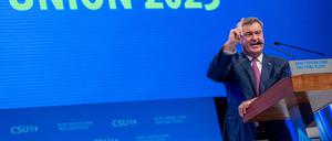 Markus Söder, CSU-Parteivorsitzender, bei seiner Rede auf dem Parteitag.