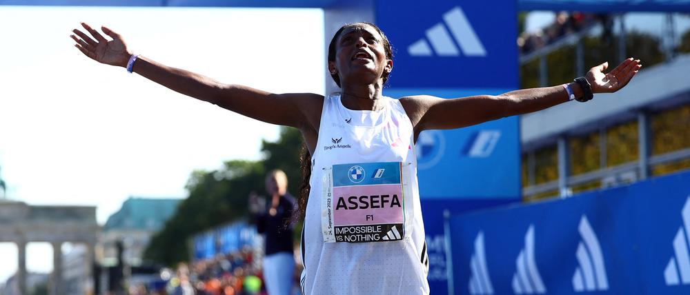 Tigist Assefa lief einen famosen Marathon am Sonntag.