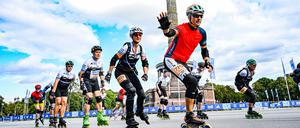 Skater beim weltweit größten Inline-Marathon in Berlin.