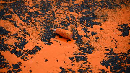 Orange. Die Aktivisten und Aktivistinnen der „Letzten Generation“ hatten ihren Einsatz.