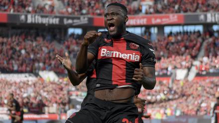 Leverkusens Victor Boniface traf zweimal gegen Heidenheim. 