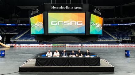 Bei der Saison-Eröffnung der Eisbären vor zwei Wochen war auch die Gasag als Hauptsponsor dabei. 