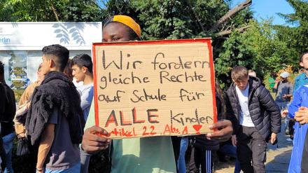 Hilferuf. Auch dieser 16-jährige Flüchtling aus Benin hofft auf einen Schulplatz.