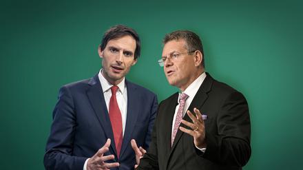 Wopke Hoekstra (links) und Maros Sefcovic: Der eine gilt als zielstrebig, der andere als freundlich, aber hart.