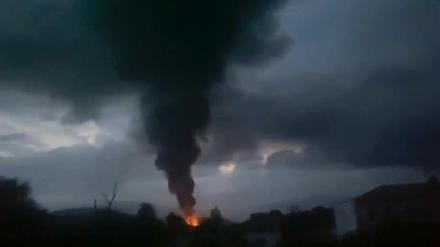 Aufsteigender Rauch nach der Explosion.