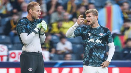 Peter Gulacsi und Timo Werner im Gespräch. 