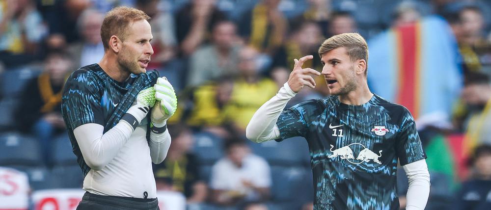 Peter Gulacsi und Timo Werner im Gespräch. 