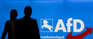 Delegierte und Besucher kommen zum Landesparteitag der AfD Niedersachsen in der Congress Union Celle.