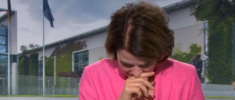 Susanne Daubner während der Tagesschau.