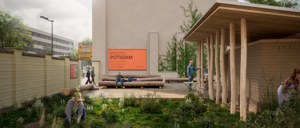 So soll der Pavillon von Bauhaus der Erde in Potsdam aussehen.