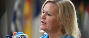 Bundesinnenministerin Nancy Faeser (SPD) am Donnerstag beim Treffen mit ihren EU-Kollegen in Brüssel. 