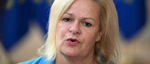 Die deutsche Ressortchefin Nancy Faeser beim EU-Innenministerrat in Brüssel.