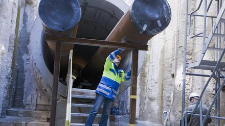 Ein Fernwärmetunnel von Vattenfall in Berlin-Mitte. 
