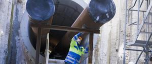 Ein Fernwärmetunnel von Vattenfall in Berlin-Mitte. 