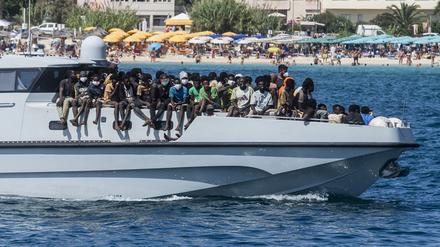 Migranten auf Lampedusa