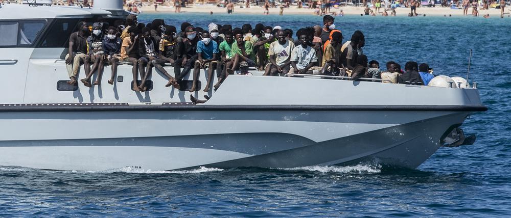 Migranten auf Lampedusa