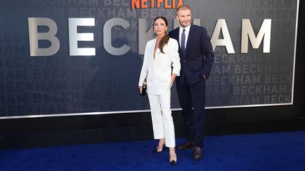 Victoria und David Beckham bei der Netflix-Premiere am Dienstag in London.