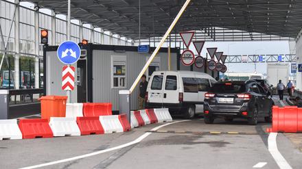 Ein polnischer Grenzkontrollposten an der polnisch-ukranischen Grenze.