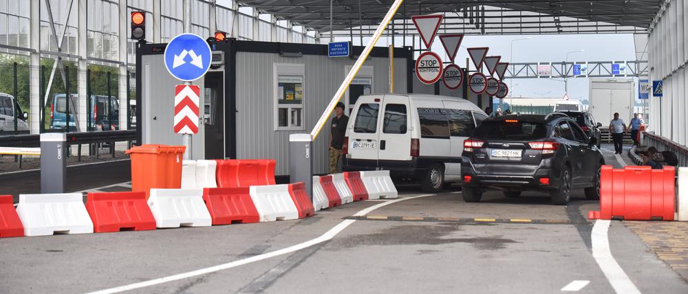 Ein polnischer Grenzkontrollposten an der polnisch-ukranischen Grenze.