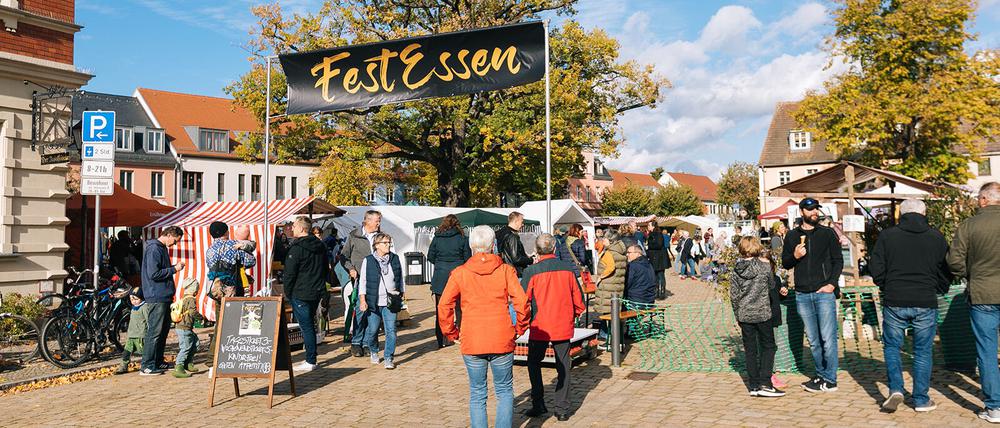 Marktplatz für regionale Produkte: das Festival „Festessen“ in Werder (Havel).