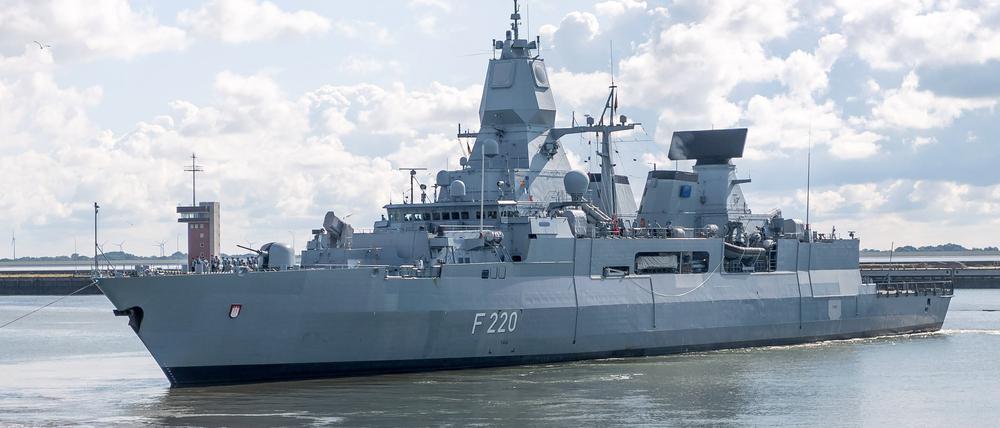 Die Fregatte „Hamburg“ am 4. August 2020 in Wilhelmshaven.