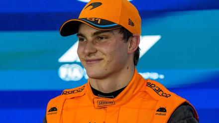 Startet ganz vorn. Mc Laren’s Fahrer Oscar Piastri.