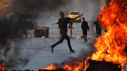 Palästinensischer Demonstrant in Ramallah.